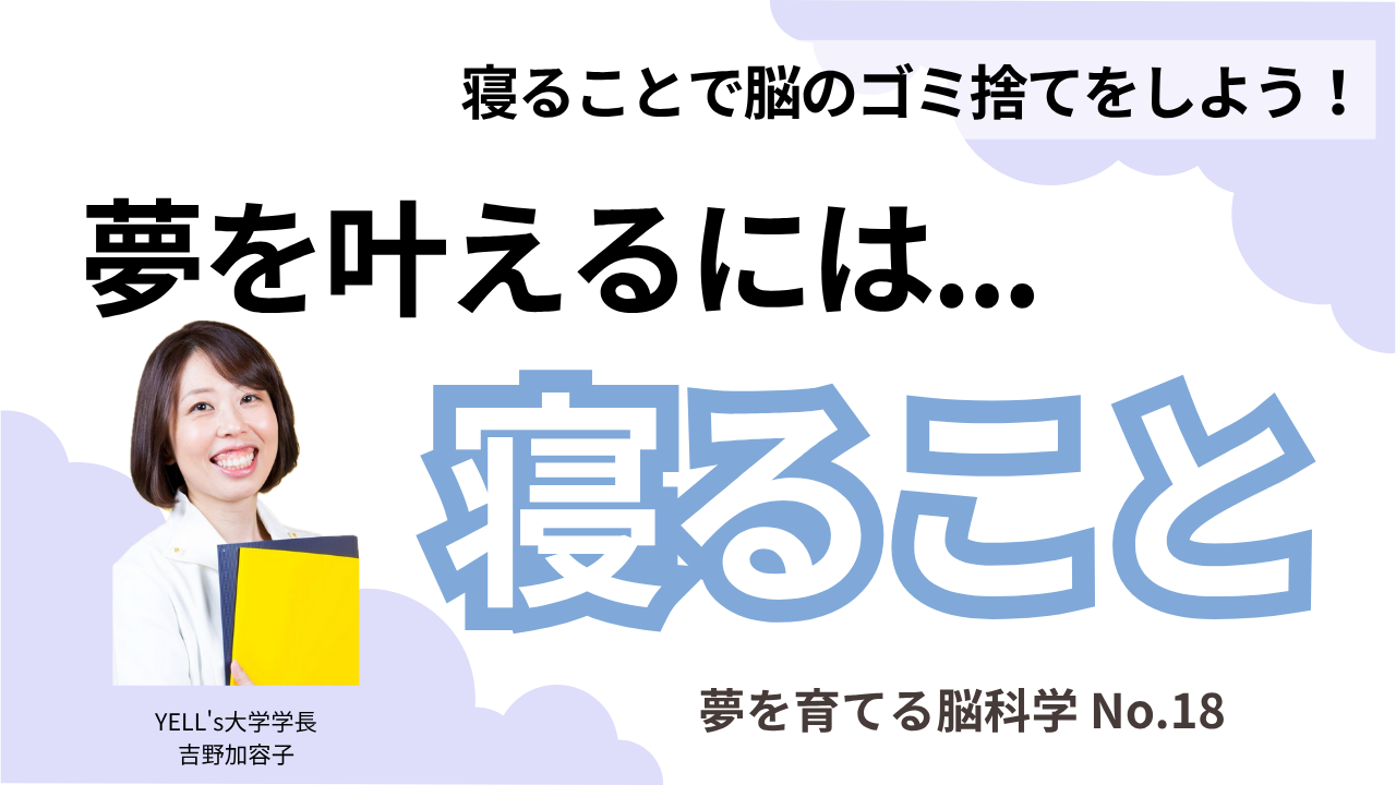 夢を叶えるには寝ること！寝ることで脳のゴミ捨てをしよう！