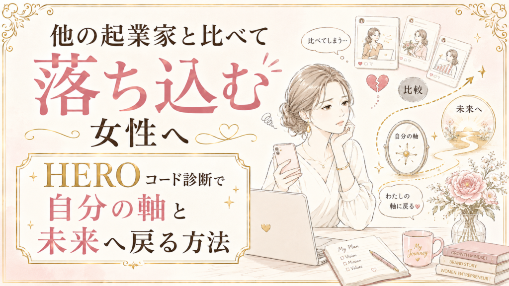 他の起業家と比べて落ち込む女性へ｜HEROコード診断で自分の軸と未来へ戻る方法