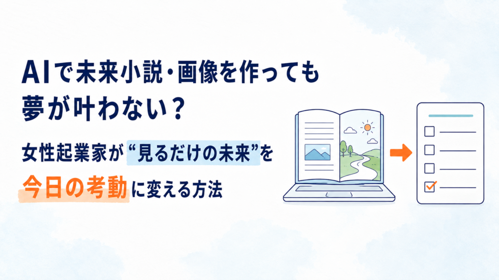 AIで未来小説・画像を作っても夢が叶わない？女性起業家が“見るだけの未来”を今日の考動に変える方法